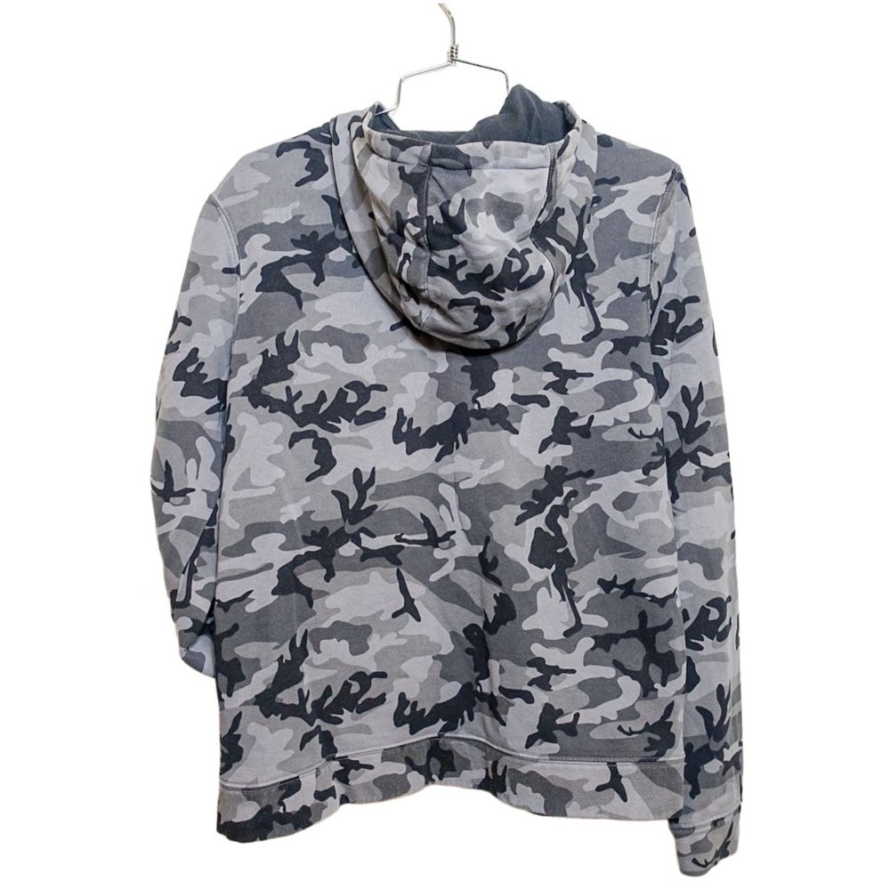 Nike Boys XL Jacket Sweatshirt  Hooded Zip-Up Gray Camo Cotton Blend School - Picture 2 of 4